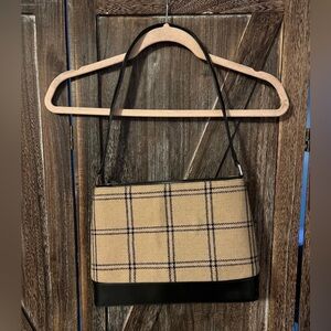Plaid Tan and Black Women's Bag